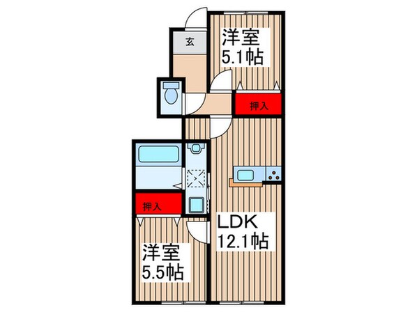 コンフォート茜台の物件間取画像